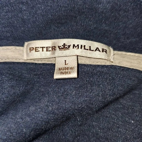 Peter Millar Mens Navy Blue 1/4 Zip Pullover Sweater Large - Picture 3 of 4